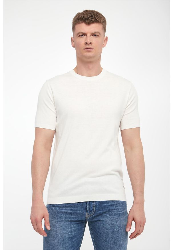 Liu Jo - T-shirt męski dzianinowy LIU JO. Materiał: dzianina