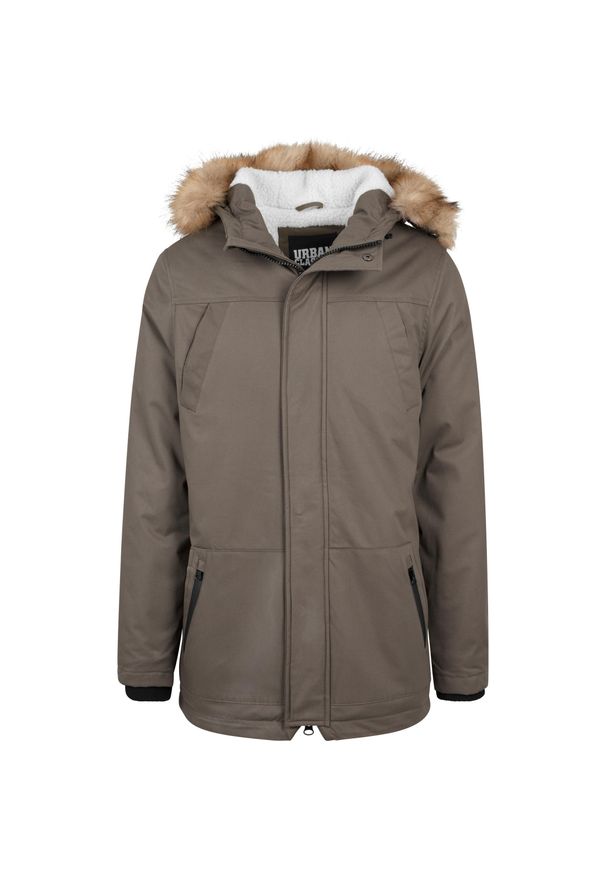 Urban Classics - Parka Urban Classic heavy cotton imitation fur. Kolor: zielony. Materiał: futro, bawełna, materiał. Sezon: zima. Styl: elegancki