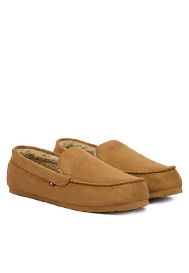 TOMMY HILFIGER - Tommy Hilfiger Kapcie M Driver House FM0FM05617 Brązowy. Kolor: brązowy. Materiał: materiał