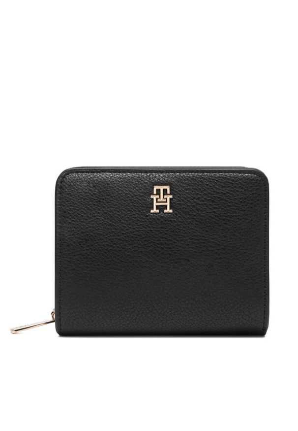 TOMMY HILFIGER - Tommy Hilfiger Portfel Th Icon Med Za W/Flap AW0AW18475 Czarny. Kolor: czarny. Materiał: skóra