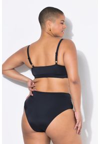 ULLA POPKEN - Damski Top bikini miękkie miseczki cekiny. Kolekcja: plus size. Kolor: czarny. Materiał: poliester, elastan, poliamid, materiał