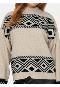 only - ONLY Golf Victoria 15321179 Beżowy Regular Fit. Typ kołnierza: golf. Kolor: beżowy. Materiał: syntetyk #4