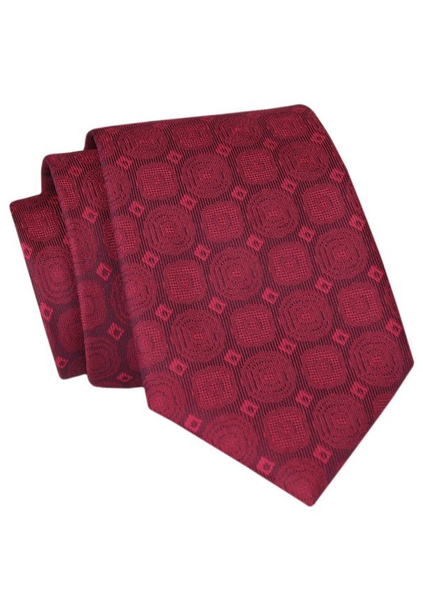 Krawat Angelo di Monti - Duże Czerwone Grochy. Kolor: czerwony. Materiał: tkanina. Wzór: grochy. Styl: elegancki, wizytowy