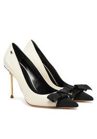 Elisabetta Franchi Szpilki SA-01L-51E2-V540 Écru. Materiał: skóra. Obcas: na szpilce