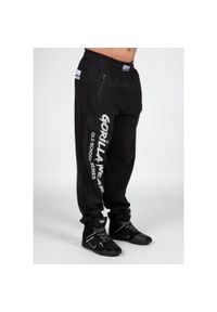 GORILLA WEAR - Augustine Old School Pants - czarne spodnie dresowe z szerokimi nogawkami. Kolor: czarny. Materiał: dresówka. Sport: fitness