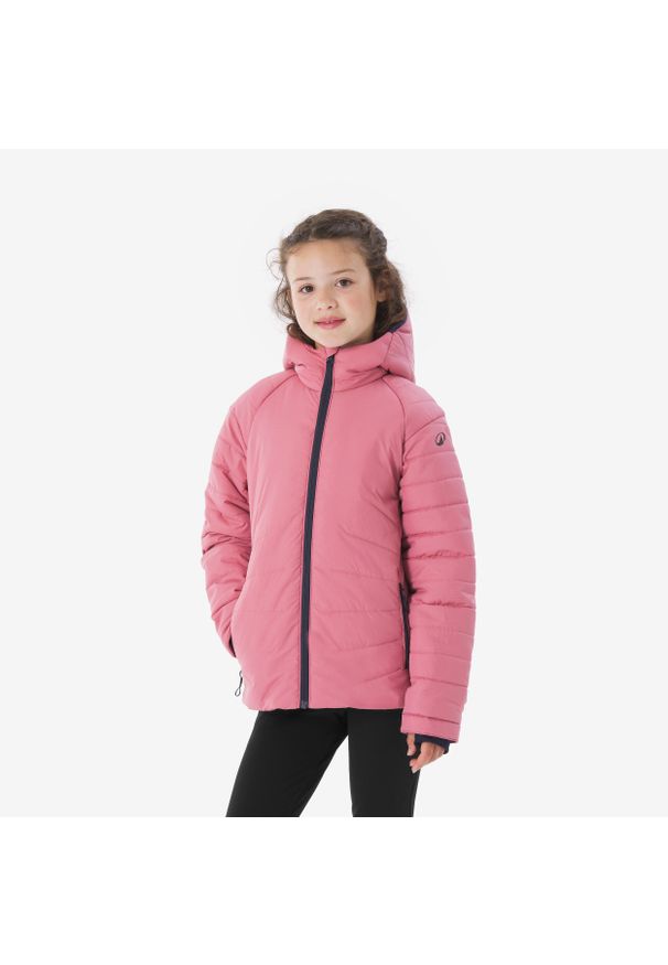 quechua - Kurtka turystyczna zimowa dla dzieci MH500. Kolor: niebieski, fioletowy, wielokolorowy. Materiał: materiał, tkanina, puch. Sezon: zima. Styl: sportowy