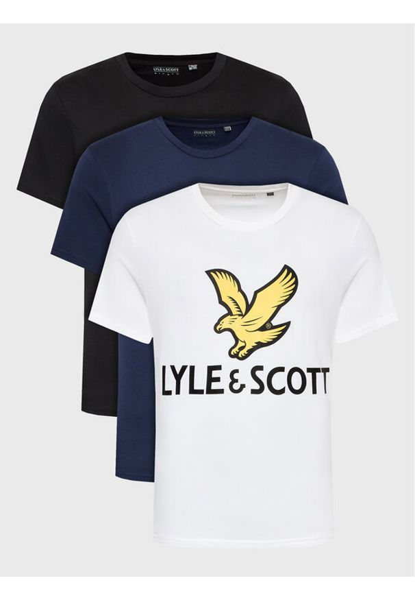 Lyle & Scott Komplet 3 t-shirtów TS1726V Granatowy Regular Fit. Kolor: niebieski. Materiał: bawełna