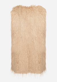 Born2be - Beżowa Kamizelka Futrzana ze Wsuwanymi Kieszeniami Venzira. Okazja: na co dzień. Kolor: beżowy. Materiał: futro. Wzór: aplikacja. Styl: casual, elegancki #4