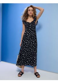 Sinsay - Wiskozowa sukienka maxi w kwiaty - wielobarwny. Materiał: wiskoza. Wzór: kwiaty. Długość: maxi #1