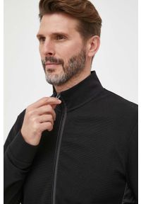 BOSS bluza męska kolor czarny gładka. Kolor: czarny. Materiał: materiał. Wzór: gładki #4
