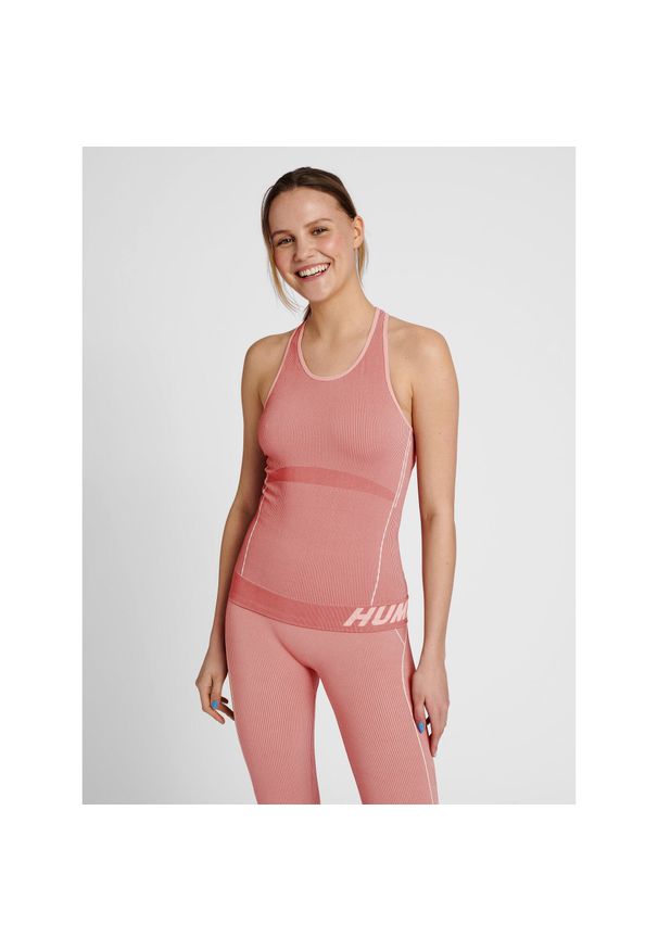 Damski tank top Hummel TE Christel. Kolor: czerwony, wielokolorowy, fioletowy. Materiał: dzianina, materiał