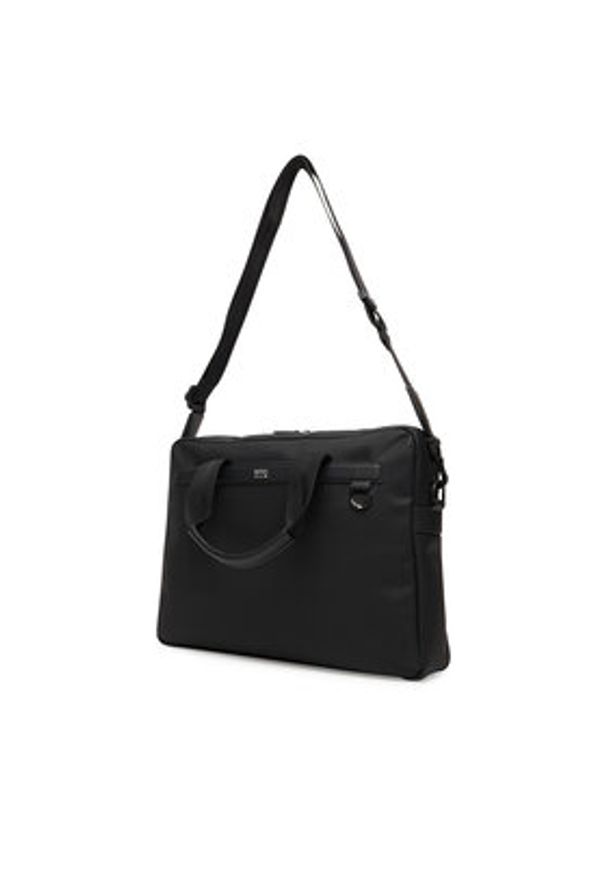 BOSS Torba na laptopa 50548768 Czarny. Kolor: czarny. Materiał: skóra