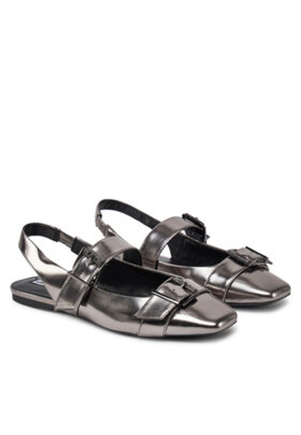 Karl Lagerfeld - KARL LAGERFELD Baleriny Konnie KL40186A Srebrny. Kolor: srebrny. Materiał: skóra