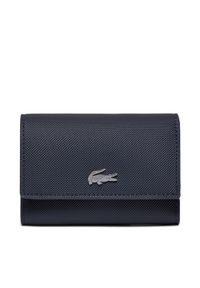 Lacoste Duży Portfel Damski NF4190AA Granatowy. Kolor: niebieski. Materiał: skóra