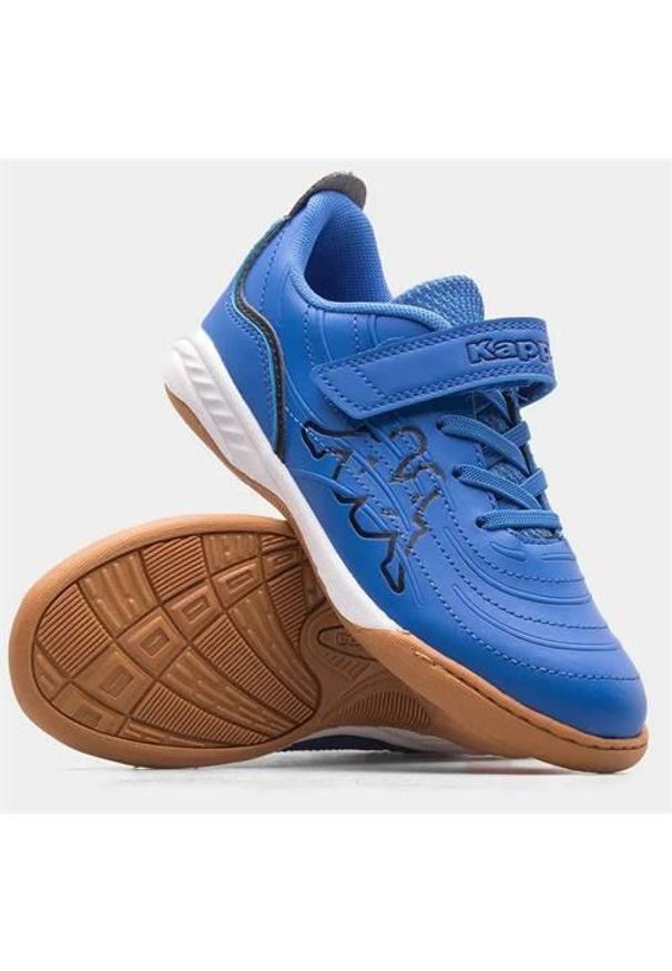Buty do futsalu dla dzieci Kappa HERRICK T Halowe. Zapięcie: sznurówki. Kolor: niebieski. Materiał: guma, syntetyk, tkanina, materiał. Szerokość cholewki: normalna. Sport: piłka nożna