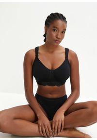 bonprix - Biustonosz do karmienia, bez fiszbinów, z bawełny organicznej (2 szt.). Kolor: czarny. Materiał: bawełna #1