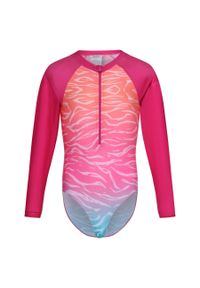Regatta - Kostium kąpielowy dziecięcy Long Sleeve. Kolor: różowy. Materiał: poliester, elastan #1