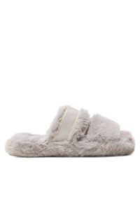 TOMMY HILFIGER - Tommy Hilfiger Kapcie Fur Basics Slipper FW0FW08343 Szary. Kolor: szary. Materiał: materiał