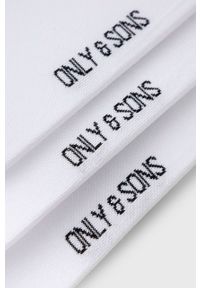 Only & Sons skarpetki (3-pack) męskie kolor biały. Kolor: biały