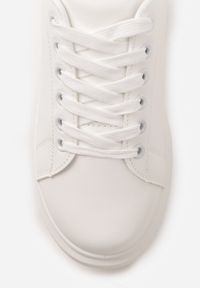 Born2be - Biało-Beżowe Sneakersy na Grubej Podeszwie Hypnotic. Okazja: na co dzień, na spacer. Zapięcie: sznurówki. Kolor: biały. Materiał: jeans, dresówka. Sport: turystyka piesza #9