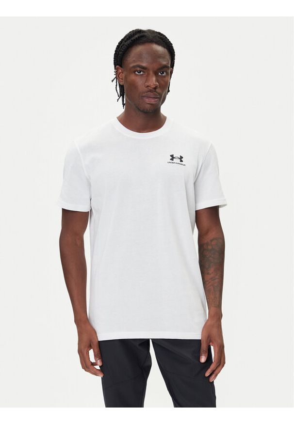 Under Armour T-Shirt Ua Logo Emb 1373997 Biały Relaxed Fit. Kolor: biały. Materiał: syntetyk, bawełna