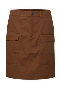 Kaffe Spódnica mini Carmen 10507675 Brązowy Regular Fit. Kolor: brązowy. Materiał: bawełna #2
