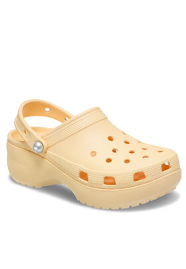 Crocs Klapki Classic Platform Pearl Clog 211231 Żółty. Kolor: żółty. Obcas: na platformie