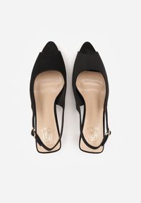 Renee - Czarne Sandały na Szpilce z Wycięciem na Palce i Odkrytą Piętą Zitissa. Zapięcie: sprzączka. Kolor: czarny. Sezon: wiosna. Obcas: na szpilce. Styl: elegancki. Wysokość obcasa: średni #6