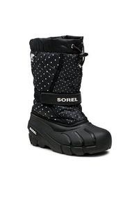 sorel - Sorel Śniegowce Youth Flurry Print NY3503-010 Czarny. Kolor: czarny. Materiał: materiał. Wzór: nadruk #3