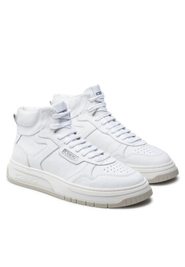 Iceberg Sneakersy Clock IU1720 Biały. Kolor: biały. Materiał: skóra