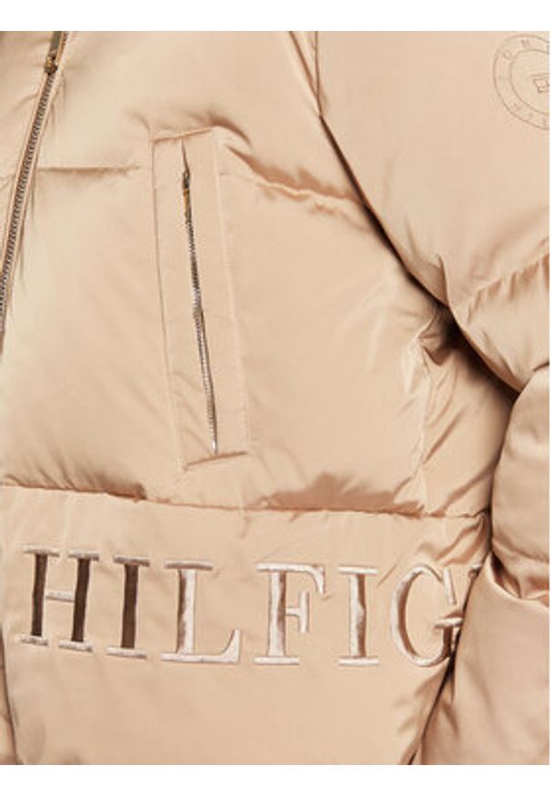TOMMY HILFIGER - Tommy Hilfiger Kurtka puchowa Sateen WW0WW36062 Beżowy Regular Fit. Kolor: beżowy. Materiał: puch, syntetyk