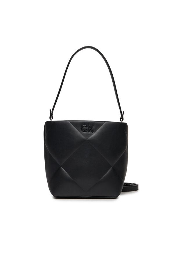 Calvin Klein Torebka Quilt K60K611666 Czarny. Kolor: czarny. Materiał: skórzane