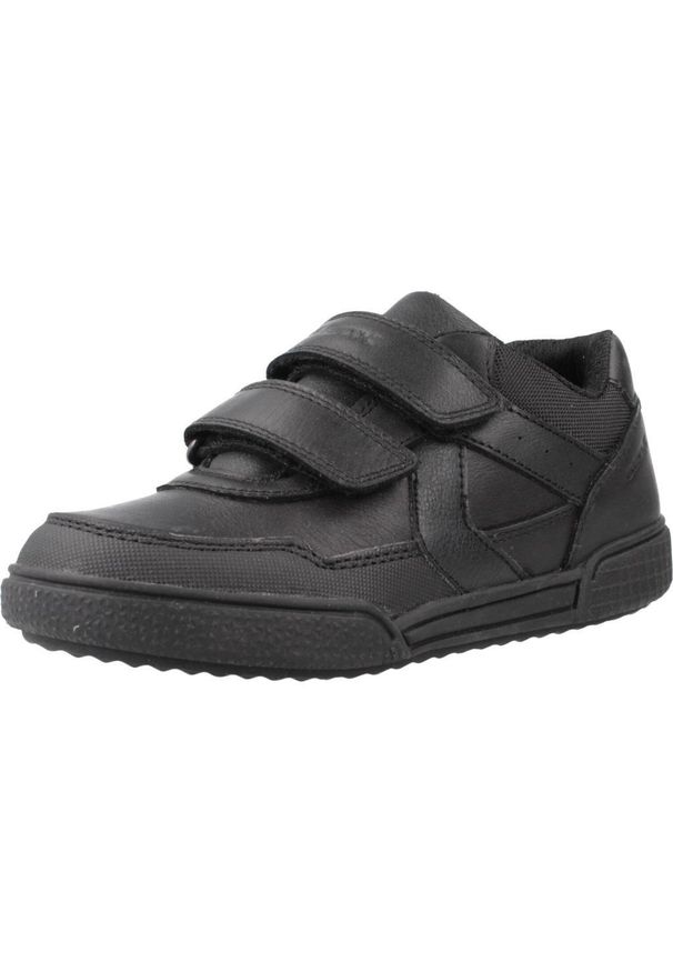 Geox - Kapcie GEOX J POSEIDO BOY Czarny. Kolor: czarny. Materiał: tkanina, skóra. Sport: turystyka piesza