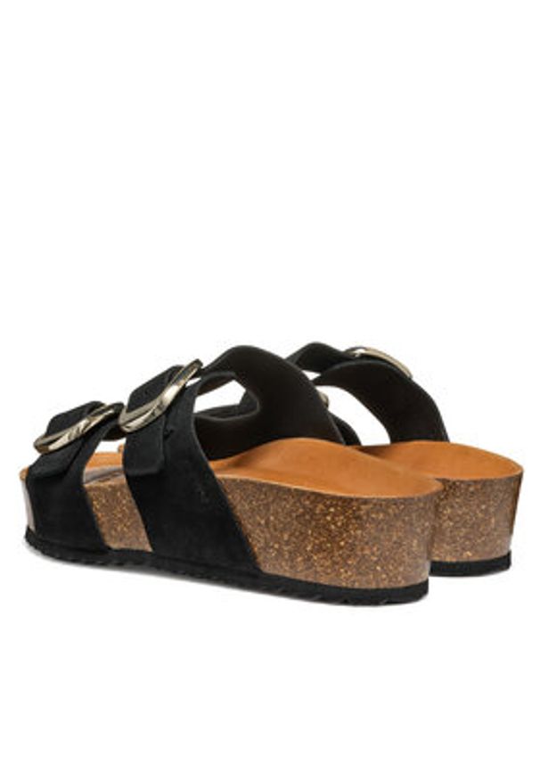 Geox Klapki D Brionia H D551DA 00022 C9999 Czarny. Kolor: czarny. Materiał: skóra, zamsz