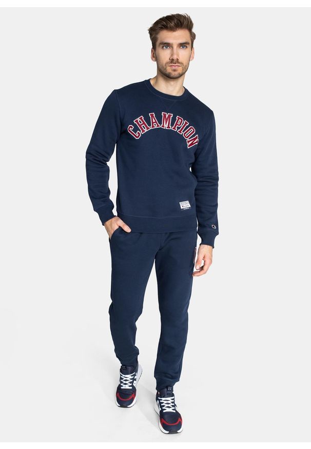 Bluza męska Champion Collegiate Logo Organic Cotton Blend Sweatshirt (216570-BS538). Kolor: niebieski. Materiał: materiał. Styl: elegancki, sportowy