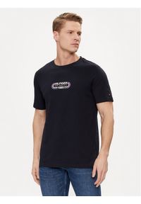TOMMY HILFIGER - Tommy Hilfiger T-Shirt Track Graphic MW0MW34429 Granatowy Regular Fit. Kolor: niebieski. Materiał: bawełna