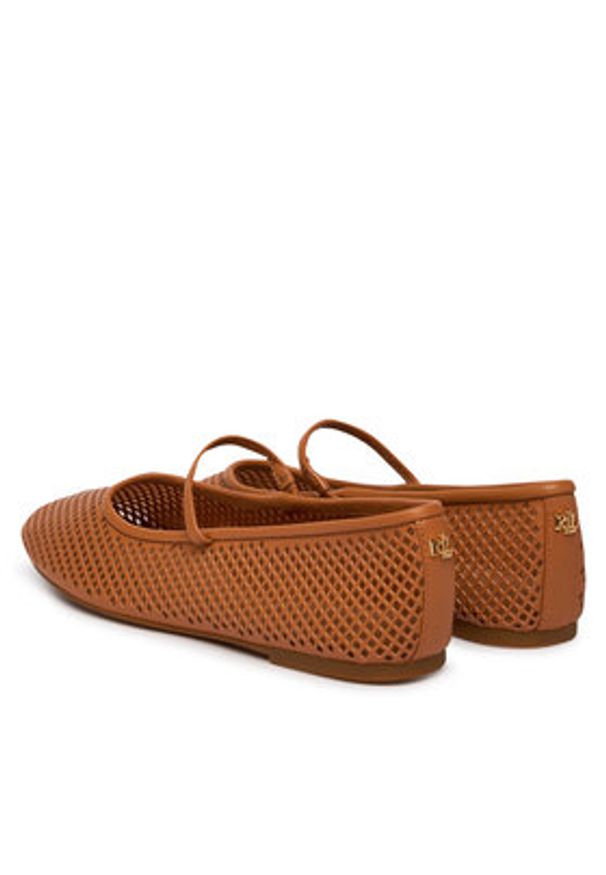 Lauren Ralph Lauren - LAUREN RALPH LAUREN Baleriny Jayna 802P04176006 Brązowy. Kolor: brązowy. Materiał: skóra