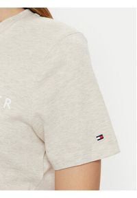 TOMMY HILFIGER - Tommy Hilfiger T-Shirt WW0WW40276 Beżowy Regular Fit. Kolor: beżowy. Materiał: bawełna