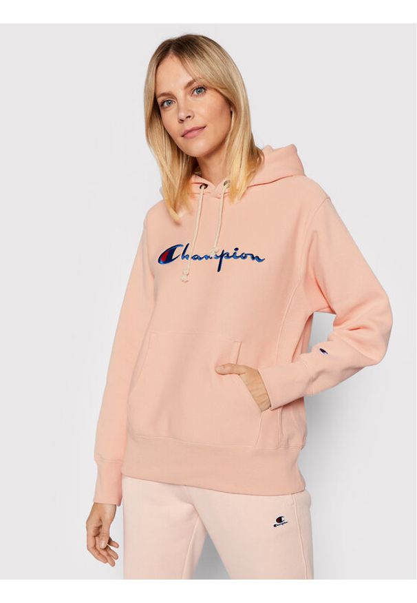 Champion Bluza Script Logo 114788 Różowy Regular Fit. Kolor: różowy. Materiał: bawełna
