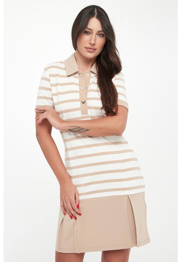 Liu Jo - Sukienka polo w paski LIU JO. Typ kołnierza: polo. Wzór: paski
