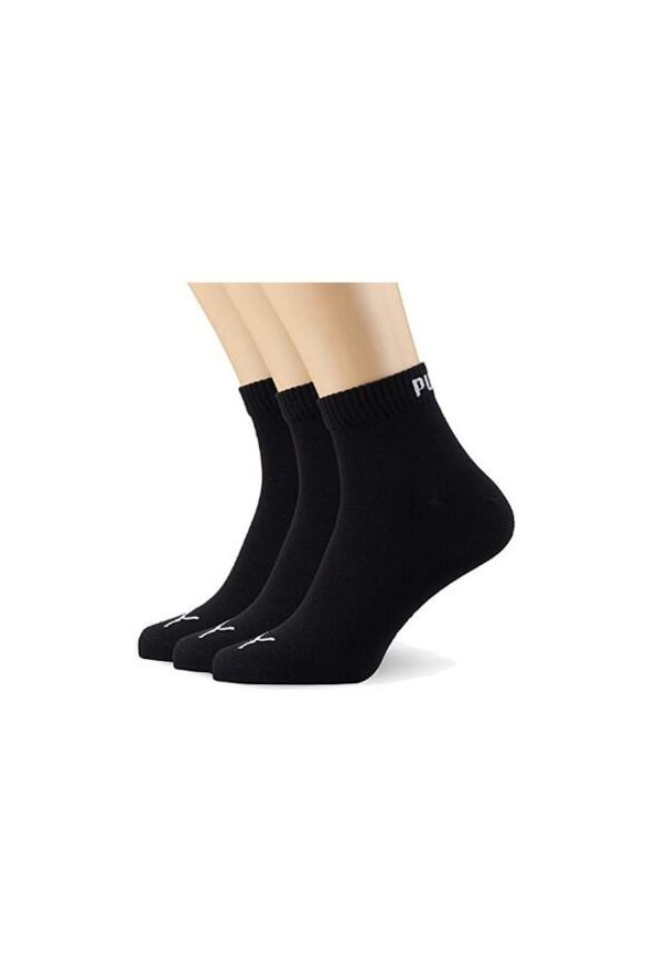 Skarpety męskie Puma QUARTER 3-PACK. Kolor: czarny. Materiał: denim. Sport: turystyka piesza