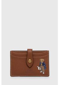 Polo Ralph Lauren etui na karty skórzane kolor brązowy. Kolor: brązowy. Materiał: skóra #1