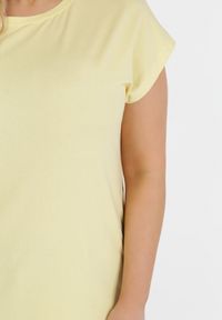 Born2be - Żółty T-shirt Astrissis. Kolekcja: plus size. Kolor: żółty. Materiał: bawełna, elastan. Wzór: aplikacja #4