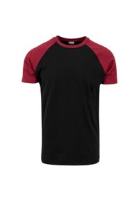 Urban Classics - T-shirt Męski Kontrastowa Raglanowa. Kolor: czerwony, wielokolorowy, brązowy, czarny. Długość rękawa: raglanowy rękaw. Sport: turystyka piesza #1
