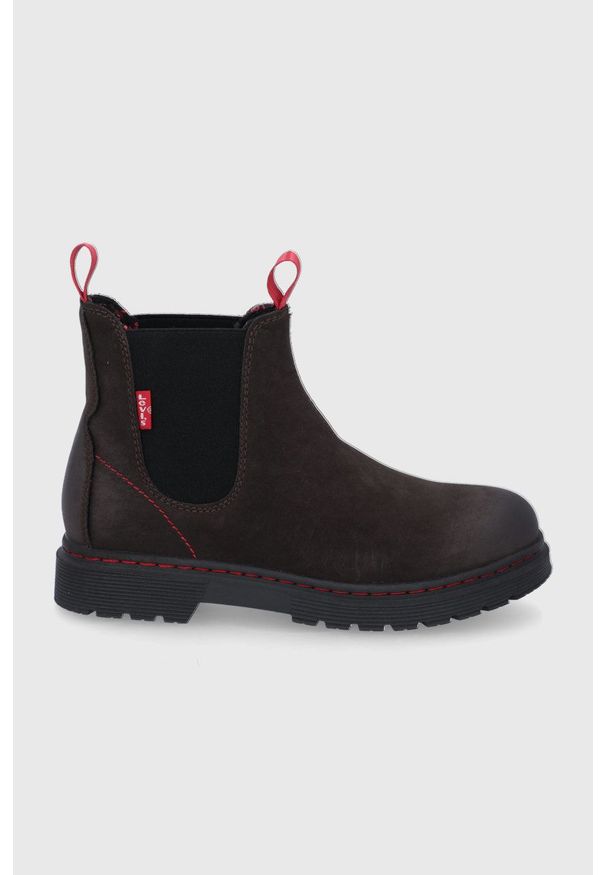 Levi's® - Levi's Sztyblety dziecięce kolor brązowy. Okazja: na spotkanie biznesowe. Nosek buta: okrągły. Kolor: brązowy. Materiał: guma, włókno. Styl: biznesowy
