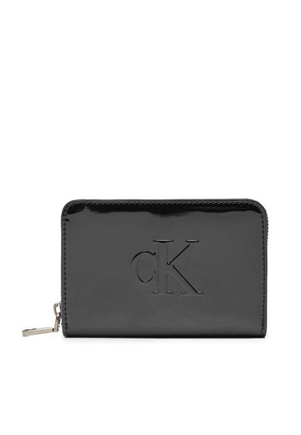 Calvin Klein Mały Portfel Damski K60K613059 Czarny. Kolor: czarny. Materiał: skóra