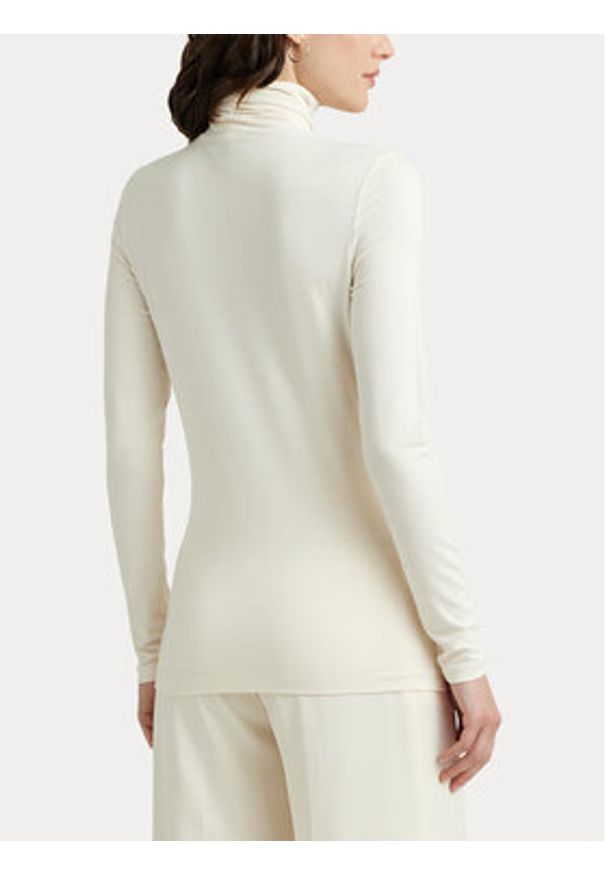 Lauren Ralph Lauren Golf 200810393004 Écru Slim Fit. Typ kołnierza: golf. Materiał: wiskoza