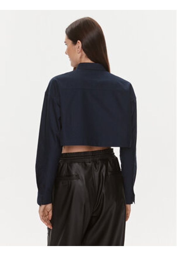 Tommy Jeans Koszula Badge DW0DW17345 Granatowy Relaxed Fit. Kolor: niebieski. Materiał: bawełna