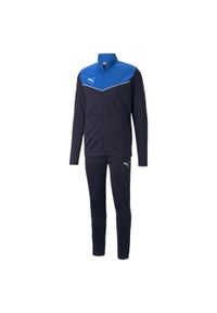 Dres do piłki nożnej męski Puma individualRISE Tracksuit. Kolor: niebieski. Materiał: dresówka