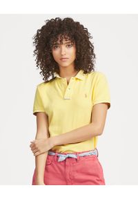 Ralph Lauren - RALPH LAUREN - Koszulka Classic Fit z logo. Typ kołnierza: polo. Kolor: żółty. Materiał: bawełna, materiał. Wzór: aplikacja, haft #1